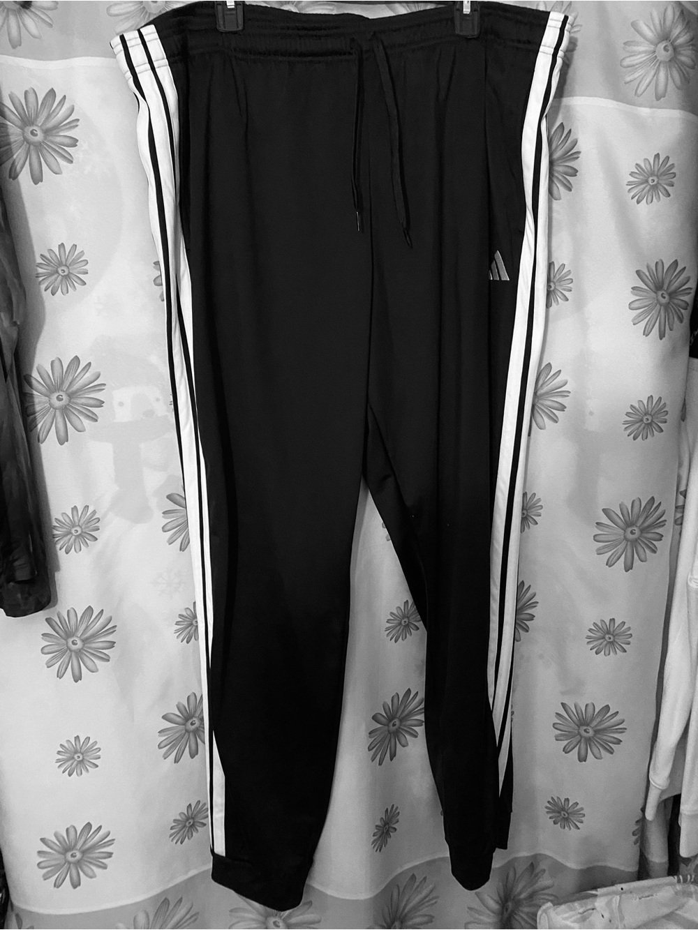 adidas Black Joggers with White Trim and Logo - Picture 3 of 3
